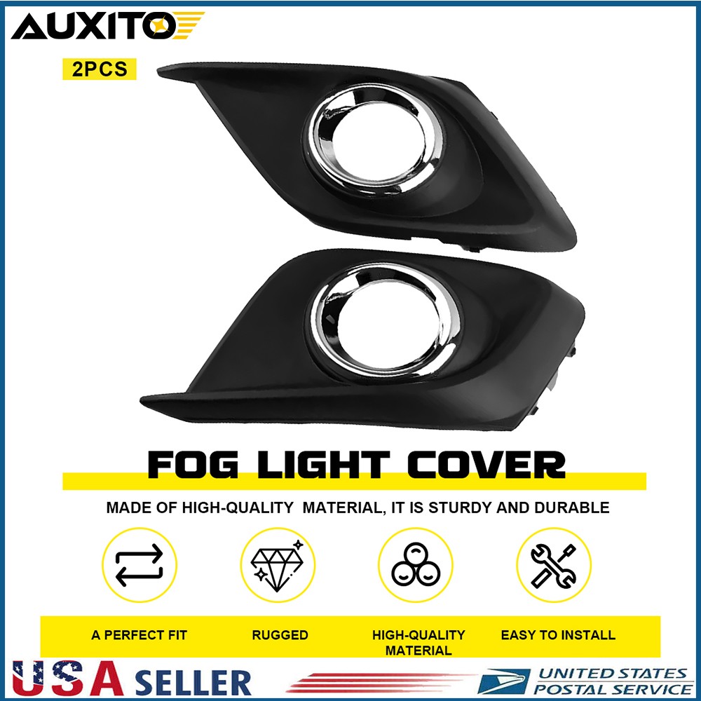 Fit 2014-2016 Mazda 3 Axela Front Driver Passenger Bumper Fog Light Cover Bezel
