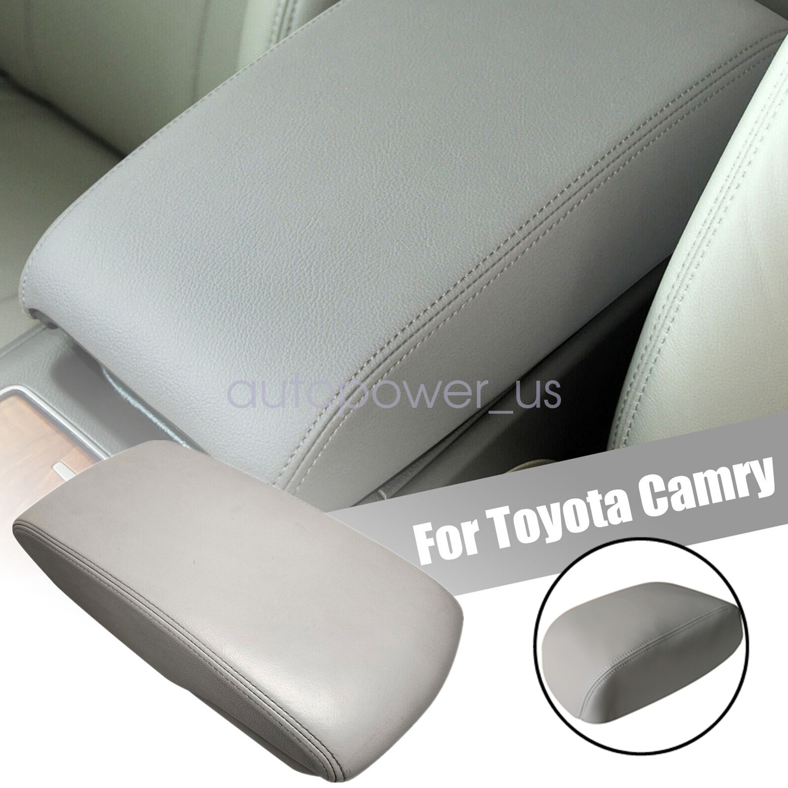 For 2007-2011 Toyota Camry Leather Center Console Lid Armrest Cover Gray