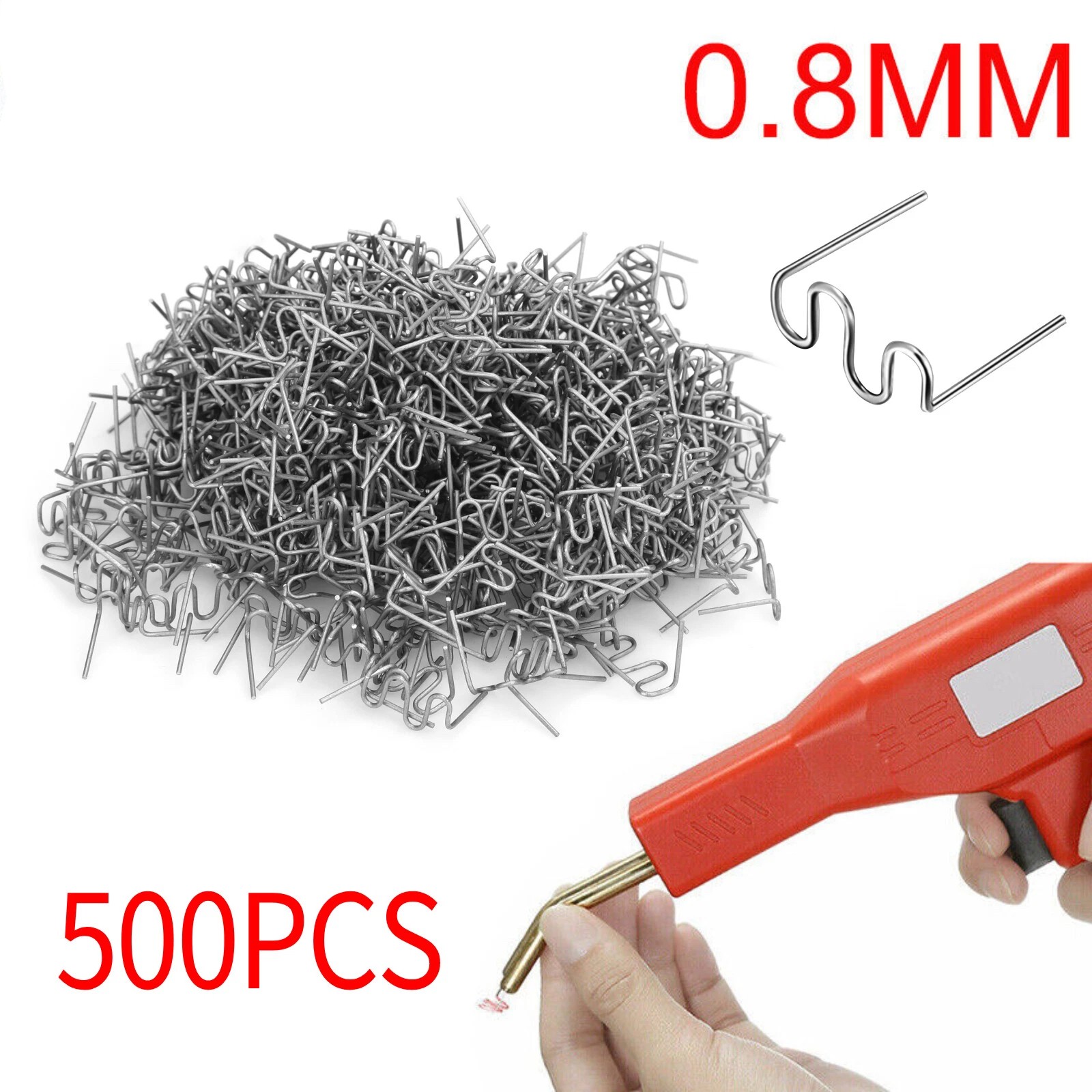Stainless Steel Hot Staple Repair Kit Car Bumper Fender Plastic Welder Staples