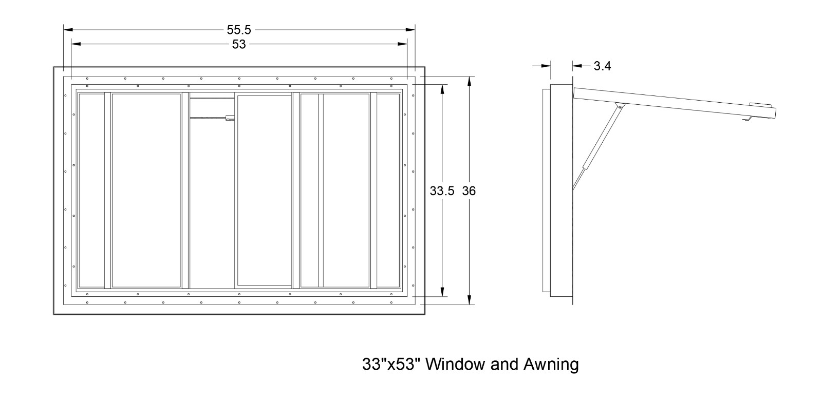 Quality Concession Trailer Serving Window size 33″ X 53″ “LIFETIME WARRANTY”!
