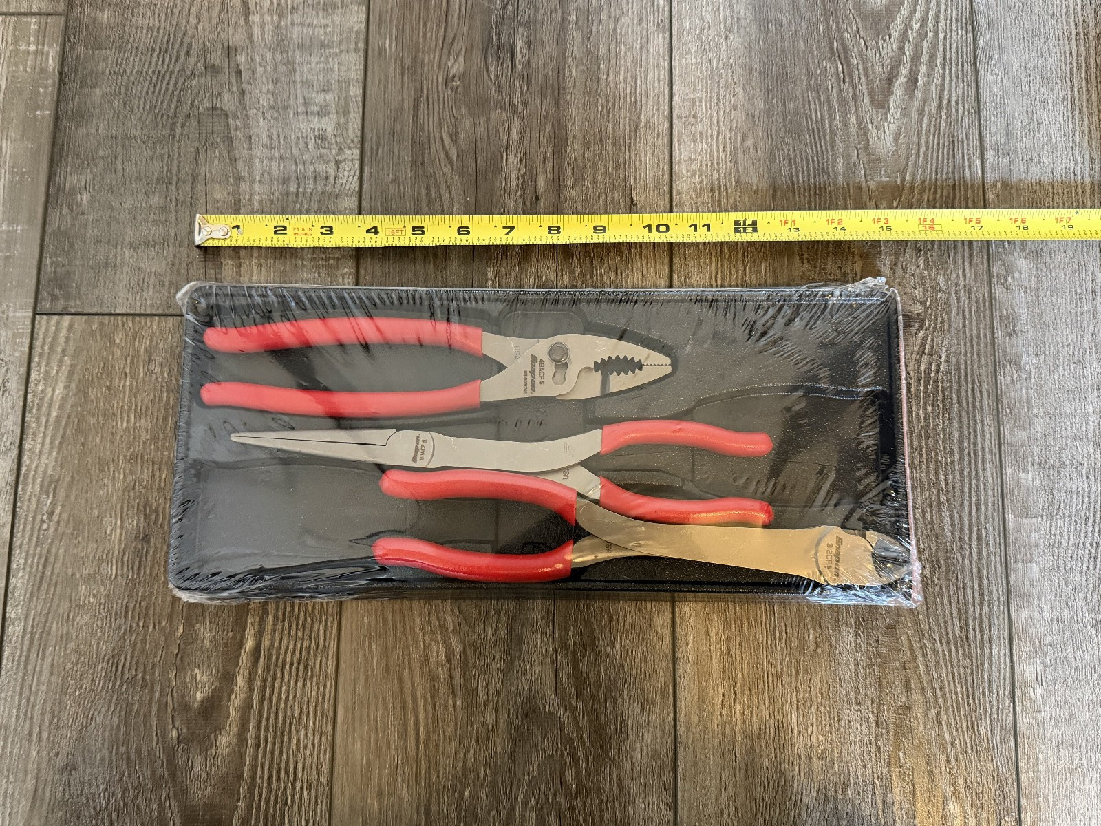 Snap On PL330ACF Red Soft Grip 3 Piece Plier Set New Red