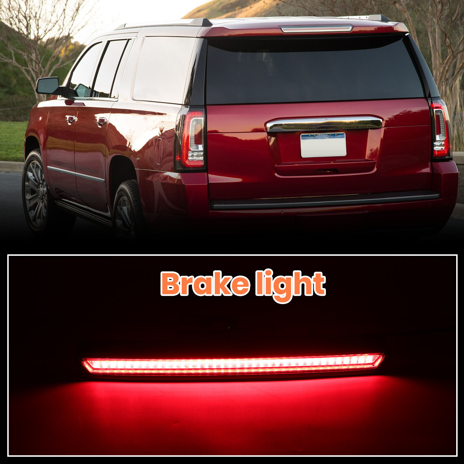 For 2015 16-2020 GMC Yukon XL Third Brake Light High Mount Stop Lamp 3rd Lights