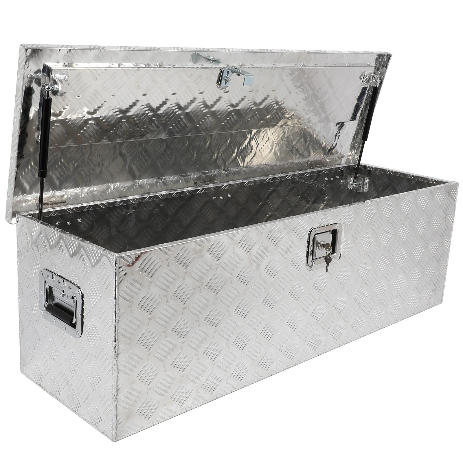 48″X15″X15″ X-LARGE ALUMINUM TRAILER PICKUP TRUCK BED TOOL STORAGE BOX LOCK+KEY