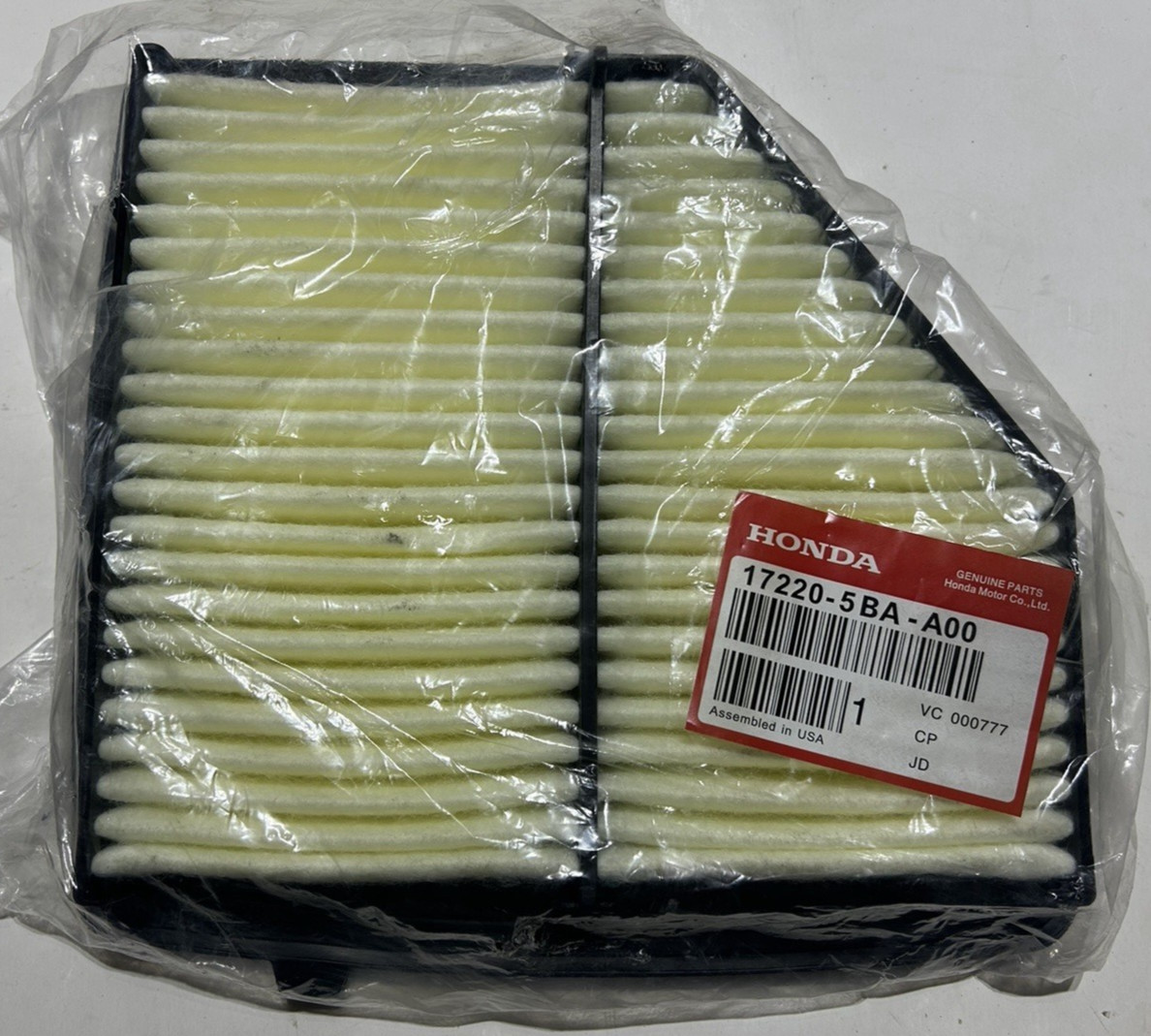 Genuine Honda 17220-5BA-A00 Air Filter New OEM Free Shipping