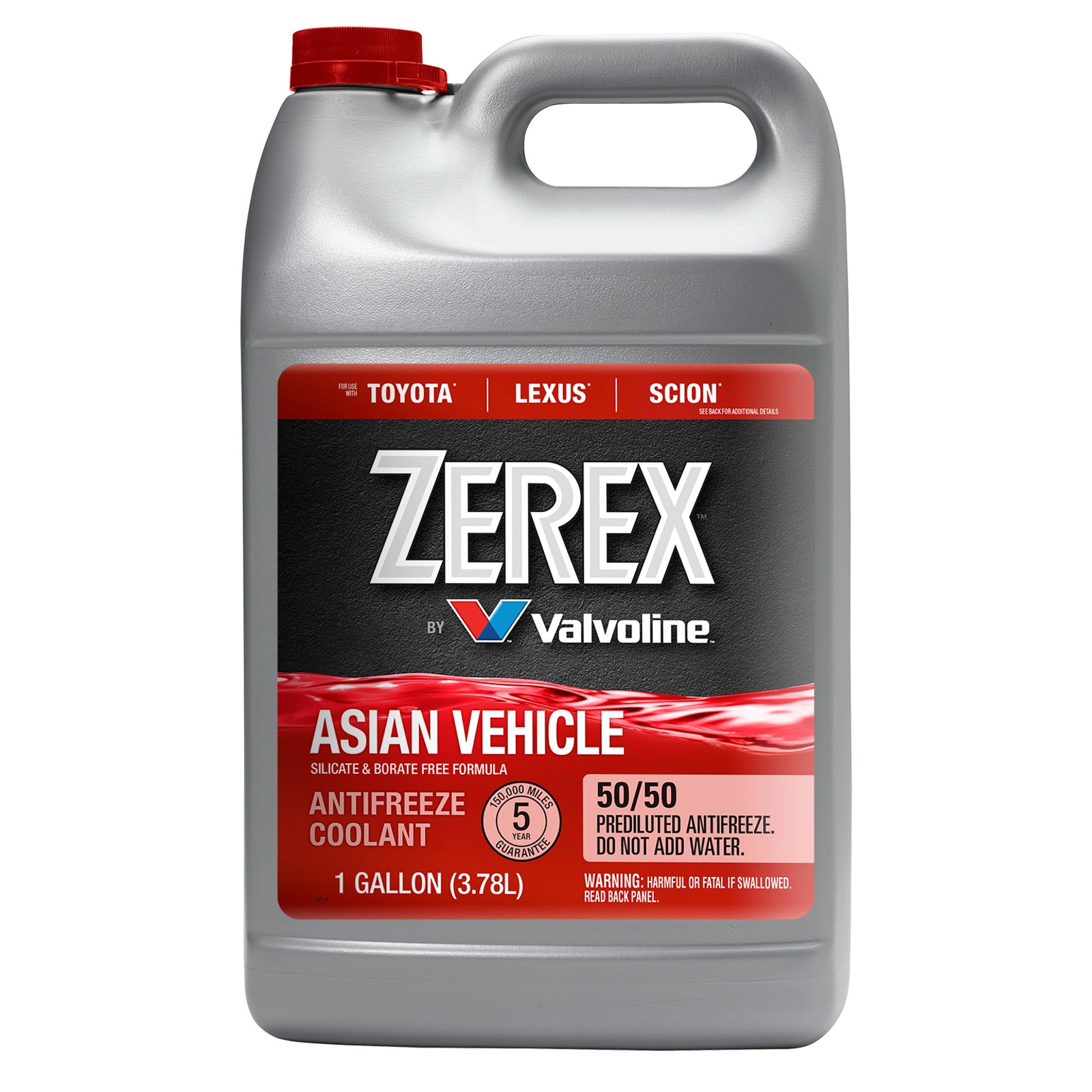 Zerex Asian Vehicle Red 50/50 Prediluted Antifreeze 1 GAL for Toyota & Lexus