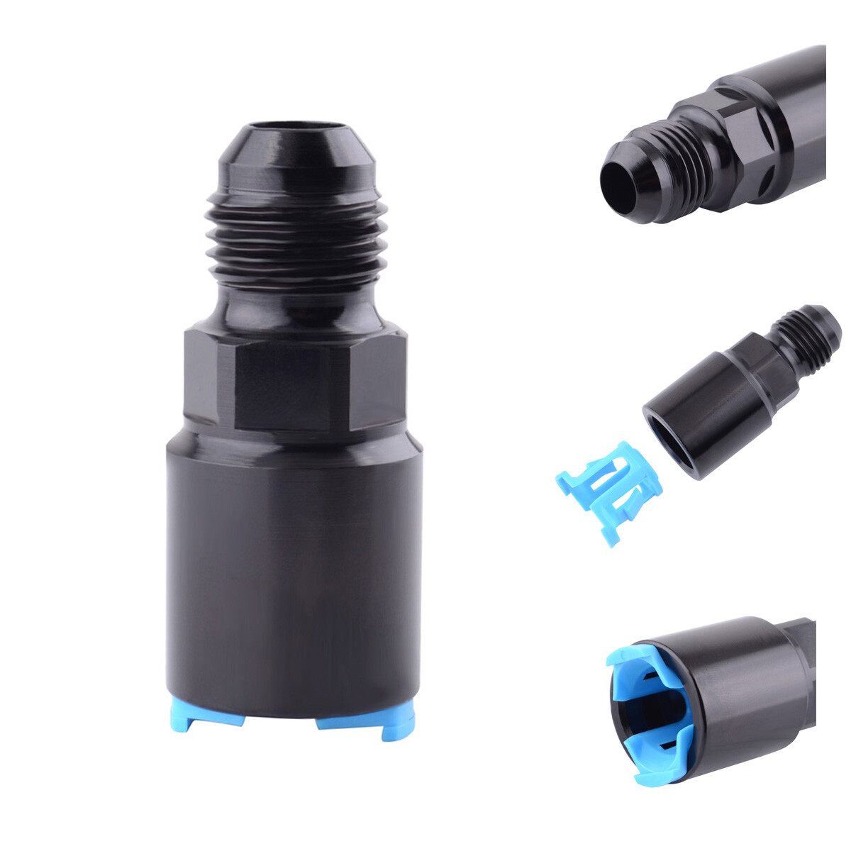 6AN Male to 5/16″ SAE Quick-Disconnect Female Push-On EFI Fuel Rail Fitting 2PCS
