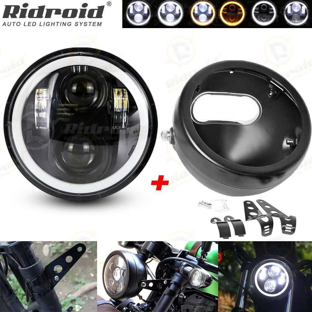 5.75″ LED Headlight w/ Housing Bucket For Honda Shadow VT 600 750 1100 VTX 1300