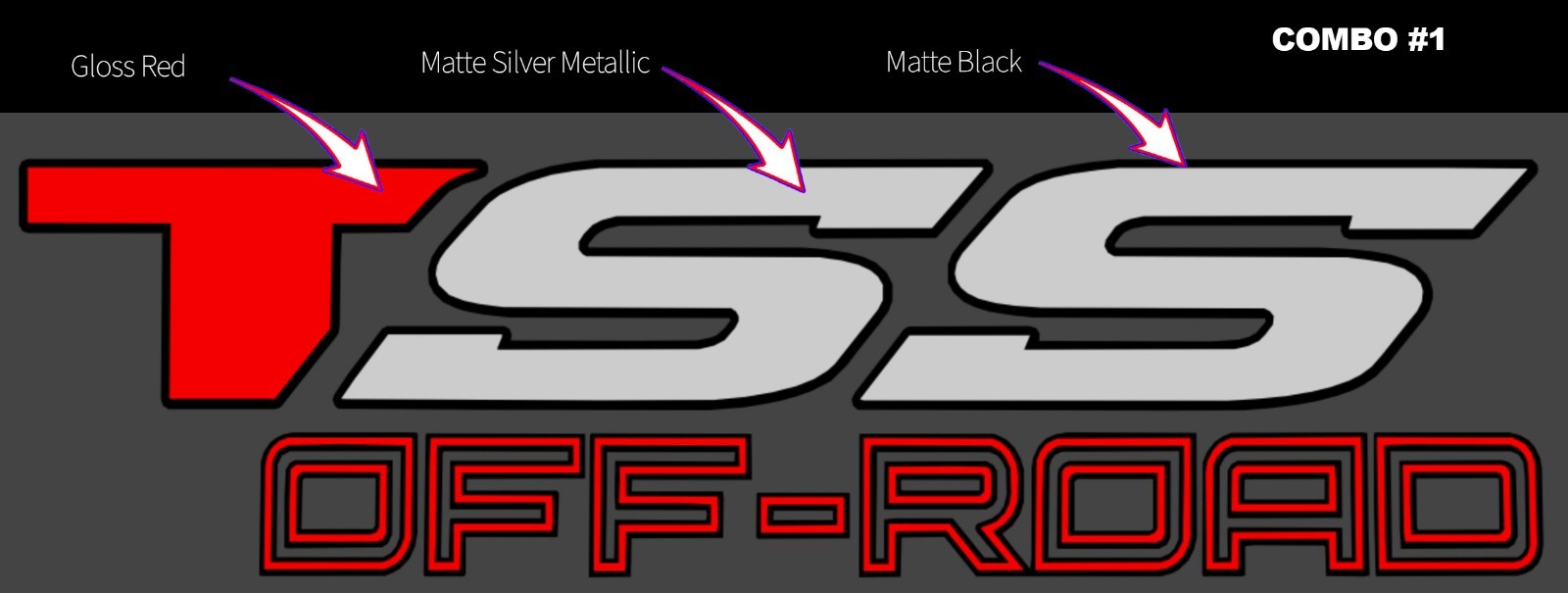 TSS OFF ROAD Bed Decals Stickers, Fits Toyota Tacoma, Tundra, Choose Your Color!