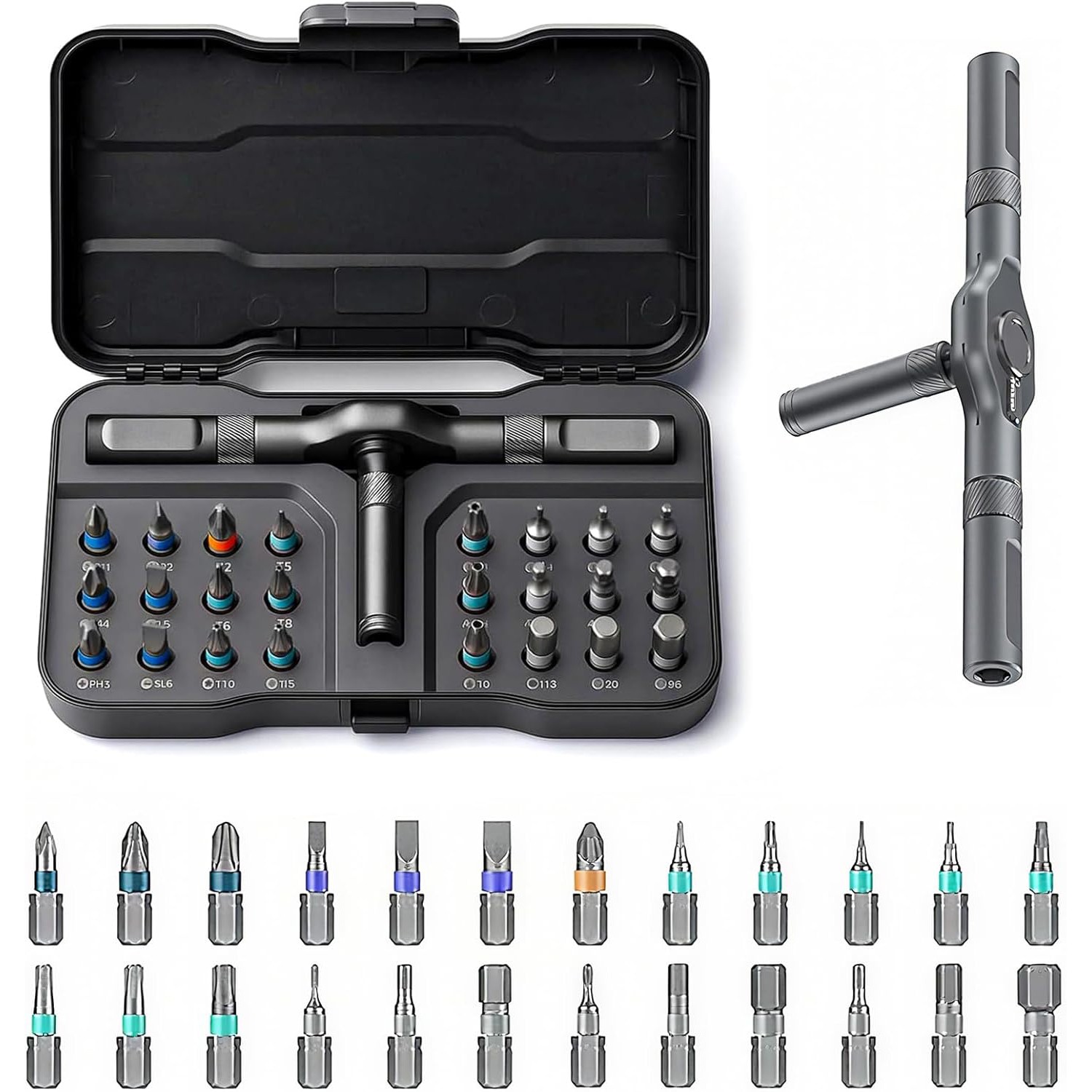 24 in 1 Magnetic Ratchet Screwdriver Set DIY Mini Multi Bit Magnetic Drive Kit