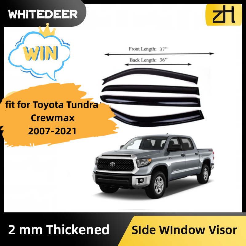 Fits for 2007-2021 Toyota Tundra Crewmax Window Visor Rain Deflector Guard