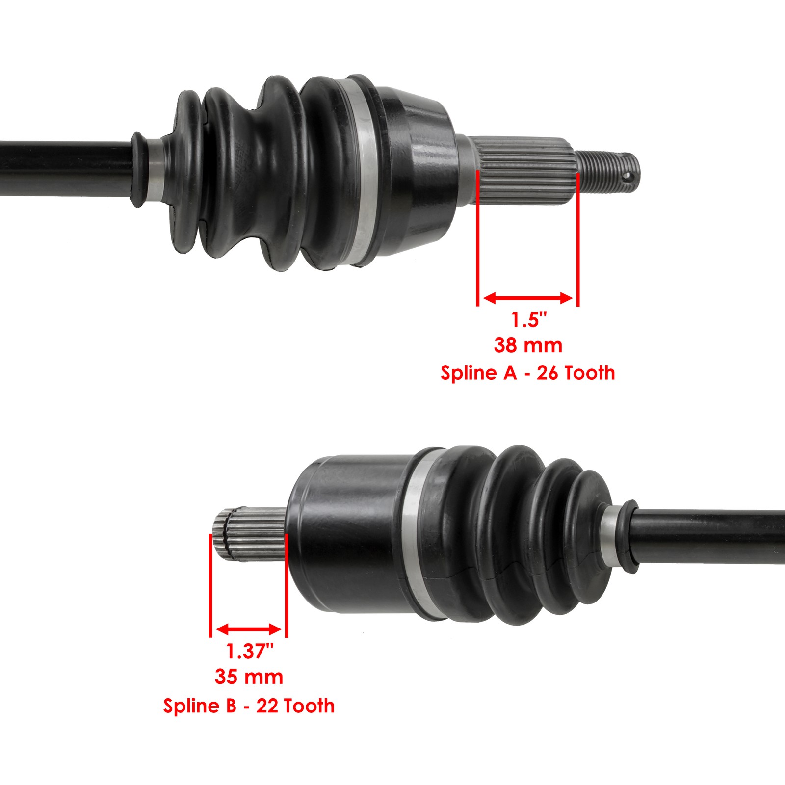 Front Left & Right CV Joint Axle With Bearing For Polaris RZR 570 EFI 2012-2019