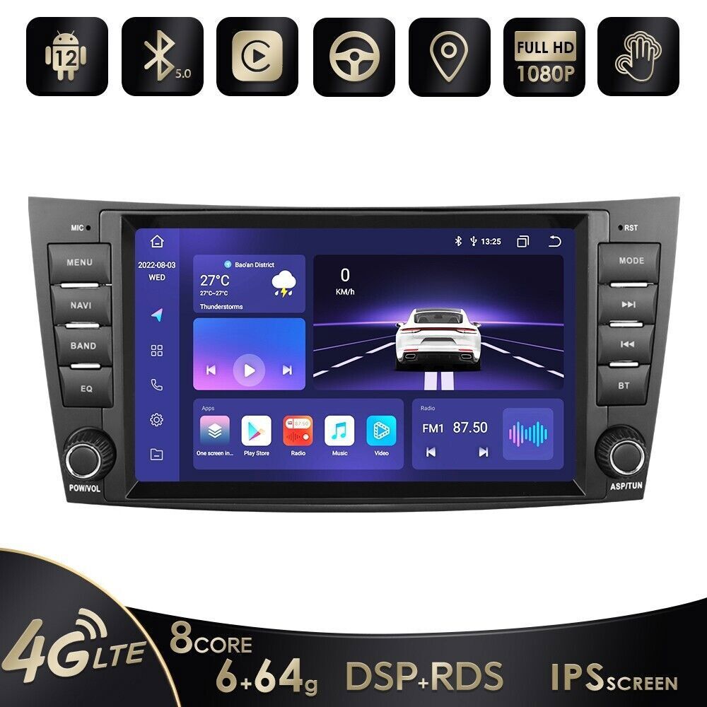 6+64GB Android 8Core For Mercedes-Benz E Class W211 W219 E350 Carplay Radio GPS