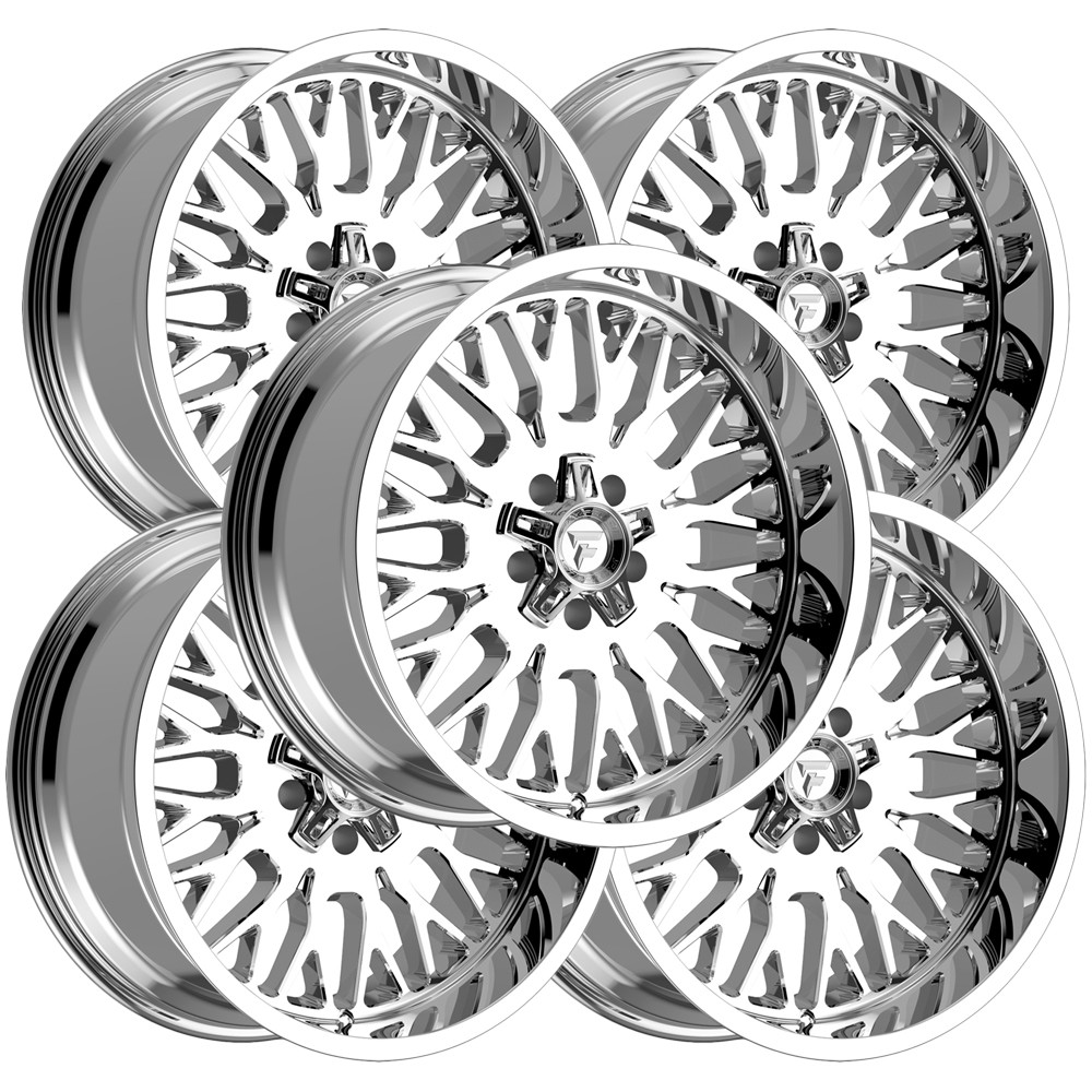 (Set of 5) Fittipaldi Off-Road FA25C 24×12 5×5″/5×5.5″ -44mm Chrome Wheels Rims