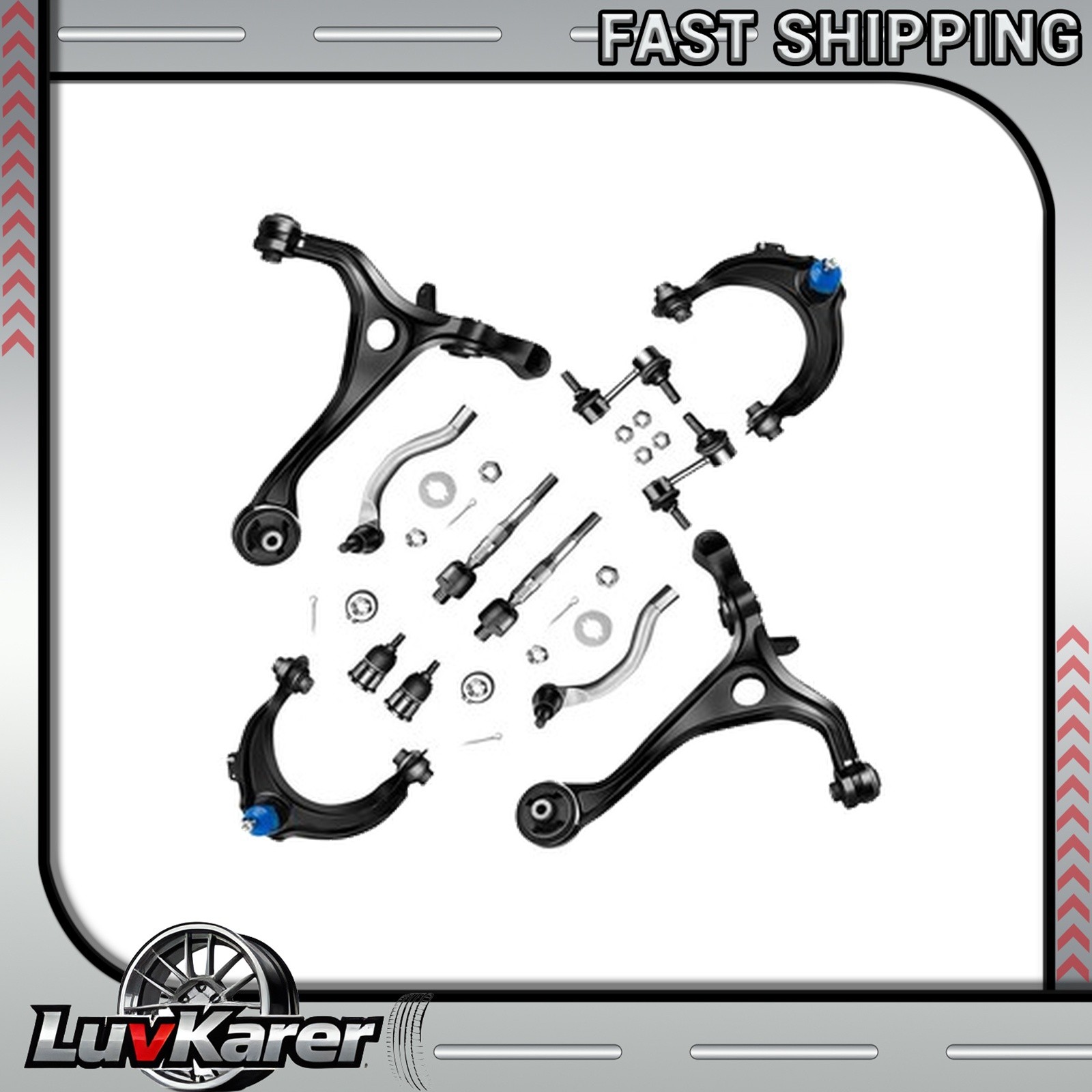 Front Upper Lower Control Arms w/Ball Joint kit For 2003-2007 Honda