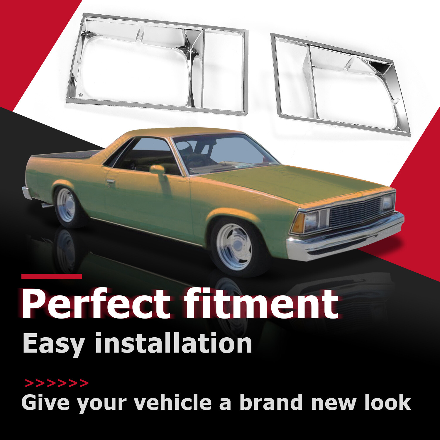 HECASA Headlamp Light Bezel For 1978-1979 Malibu El Camino Caballero For 463532
