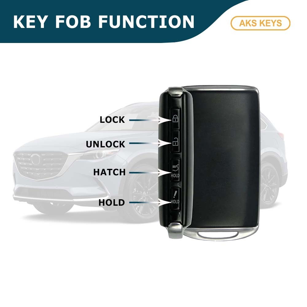 Replacement for Mazda CX-5 CX-9 Smart Key 4B Hatch Fob WAZSKE13D03 TAYB-67-5DY