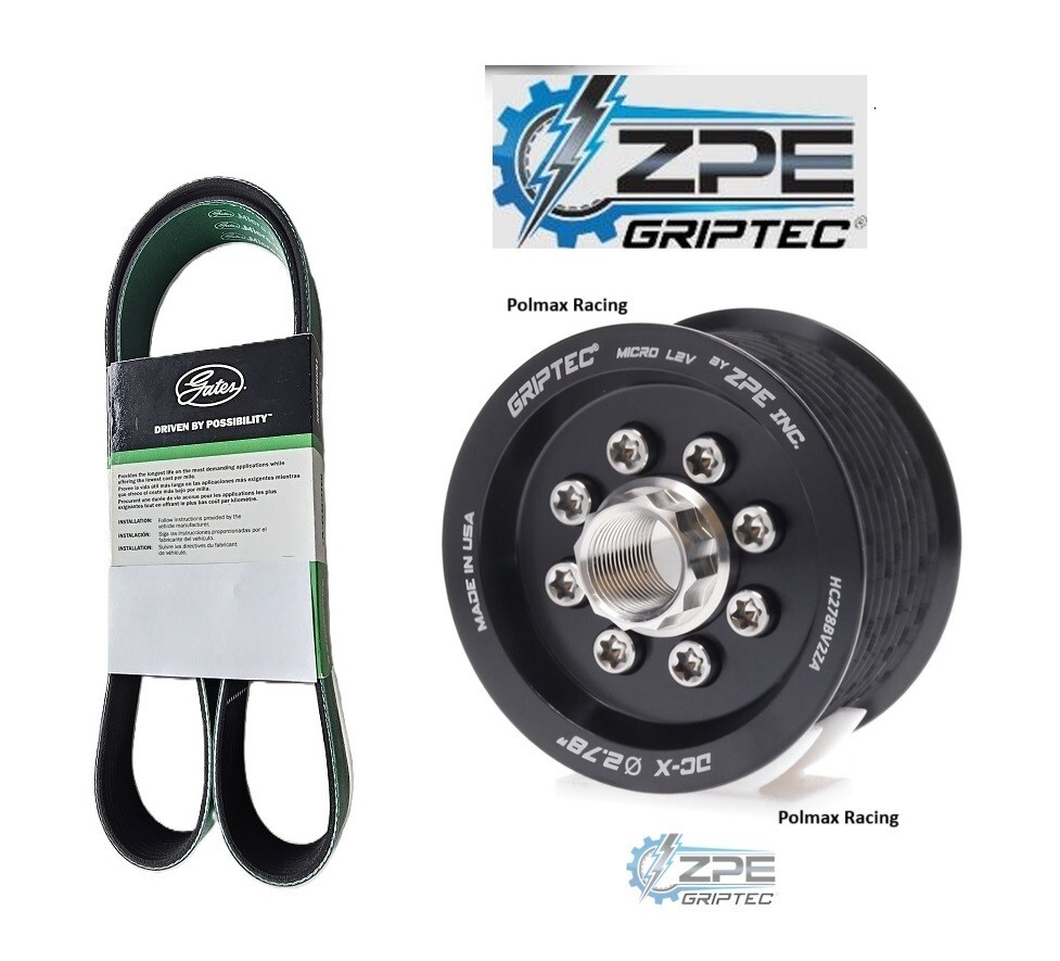 ZPE Griptec 2.78 supercharger pulley and Gates belt 2015-23 Hellcat Challenger