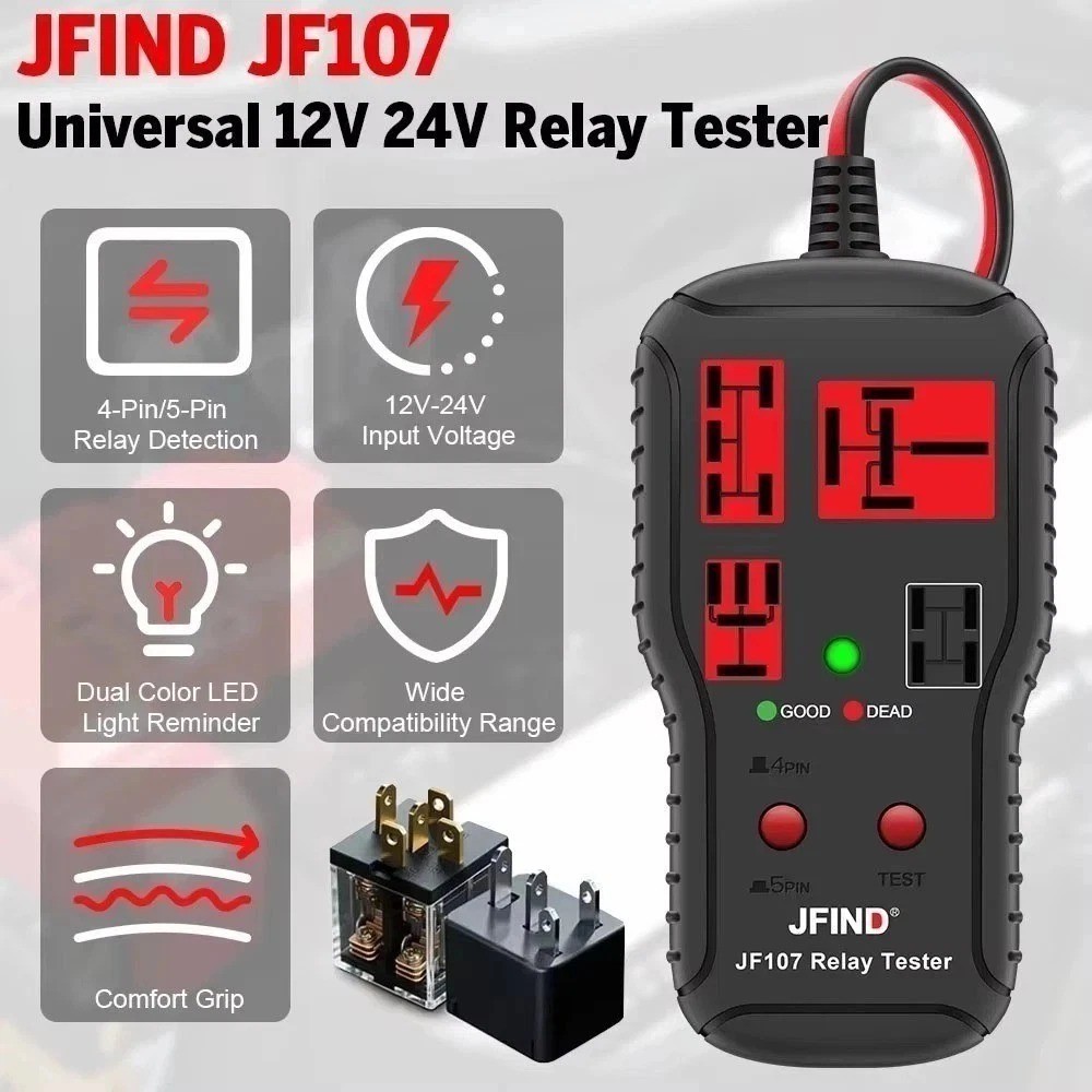 Universal 12V 24V Automotive Relay Tester Car Circuit Battery Voltage Checker To