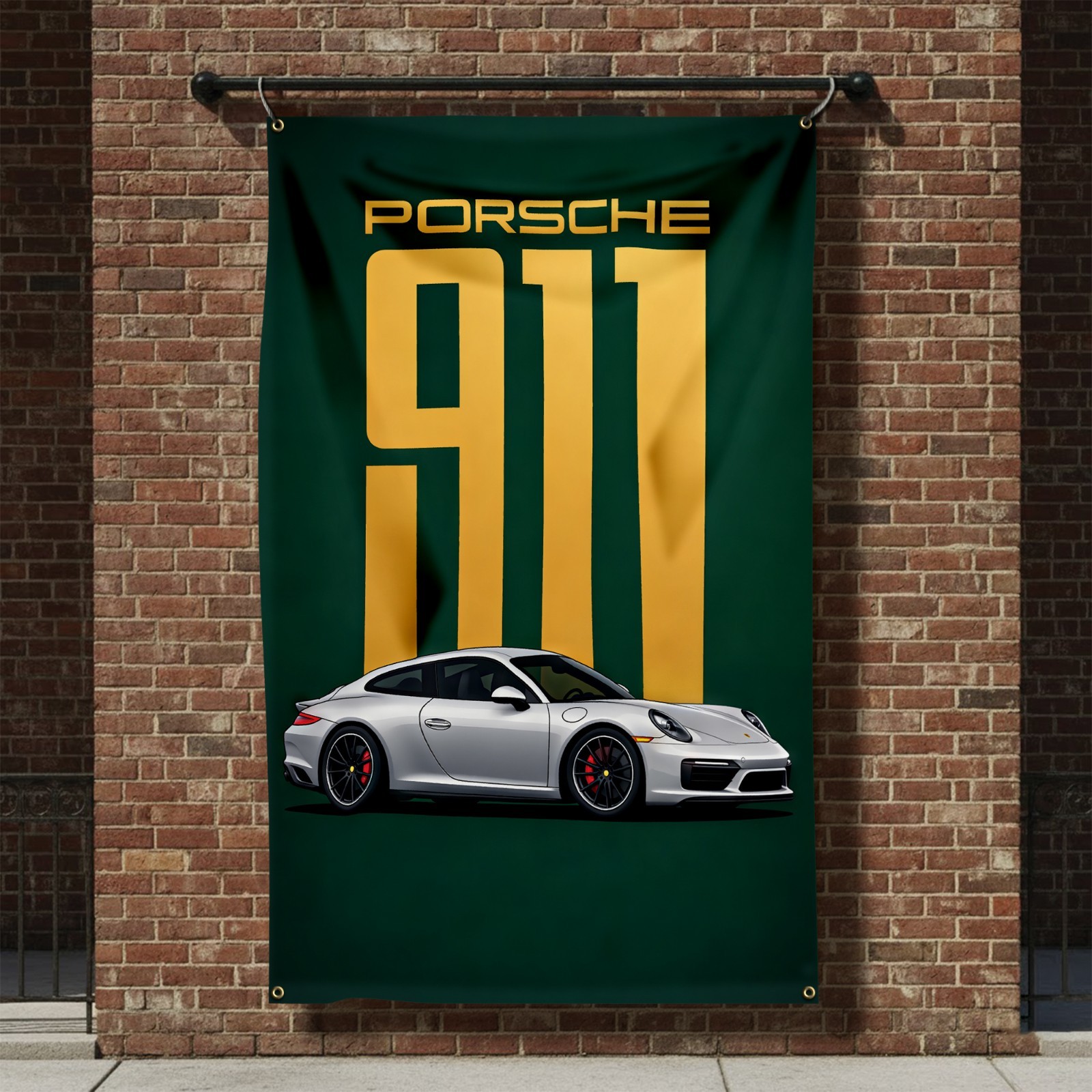 911 Porsche Carrera Polyester Poster Livery Wall Banner Flag 3x5ft Garage Decor
