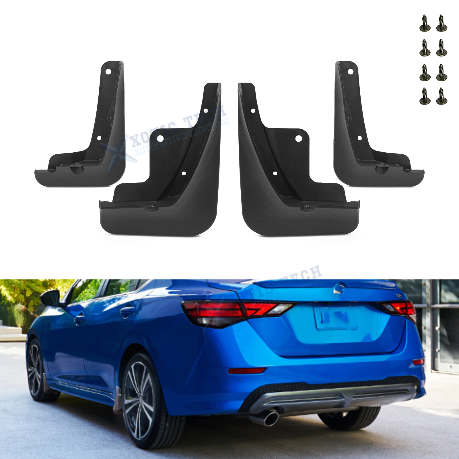4PCS Mud Flap Splash Guard Fender Protector Kit For Nissan Sentra Sedan 2020-22