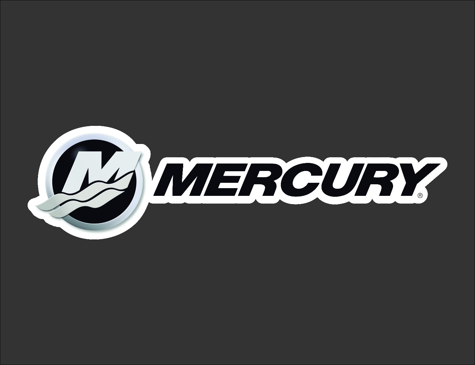Black Mercury Circle Bass Fishing Boat Carpet Graphic Decal Logo 700-145