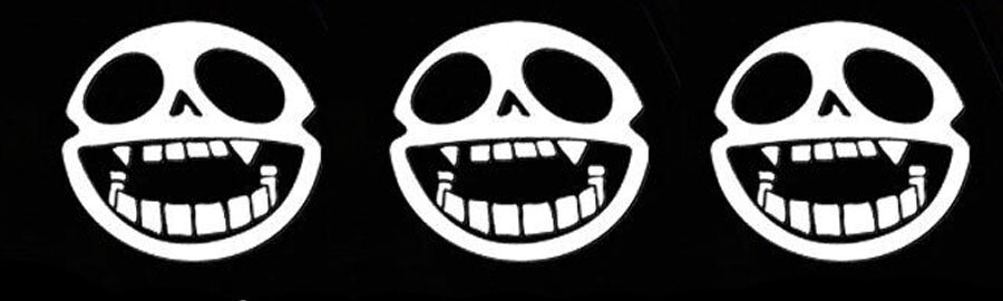 Gorillaz Hip-Hop Band – 3 Pack 3″ – White Gorillaz Skull Logo Decals