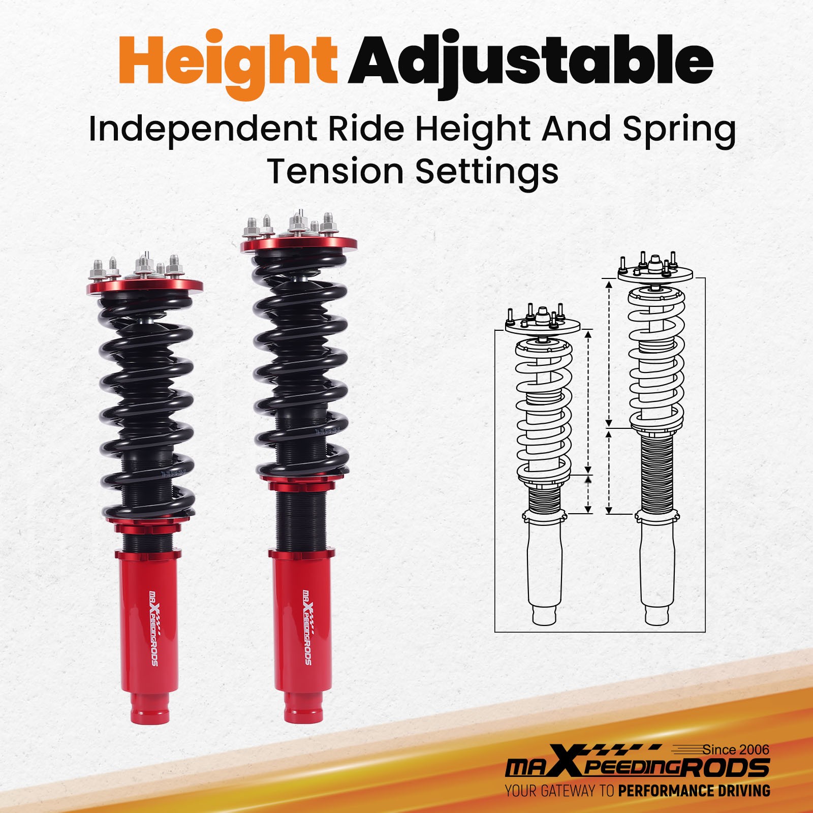 24 Way Damper Coilover Shock Absorbers for HONDA ACCORD 98-02 Acura TL 01-03 CL