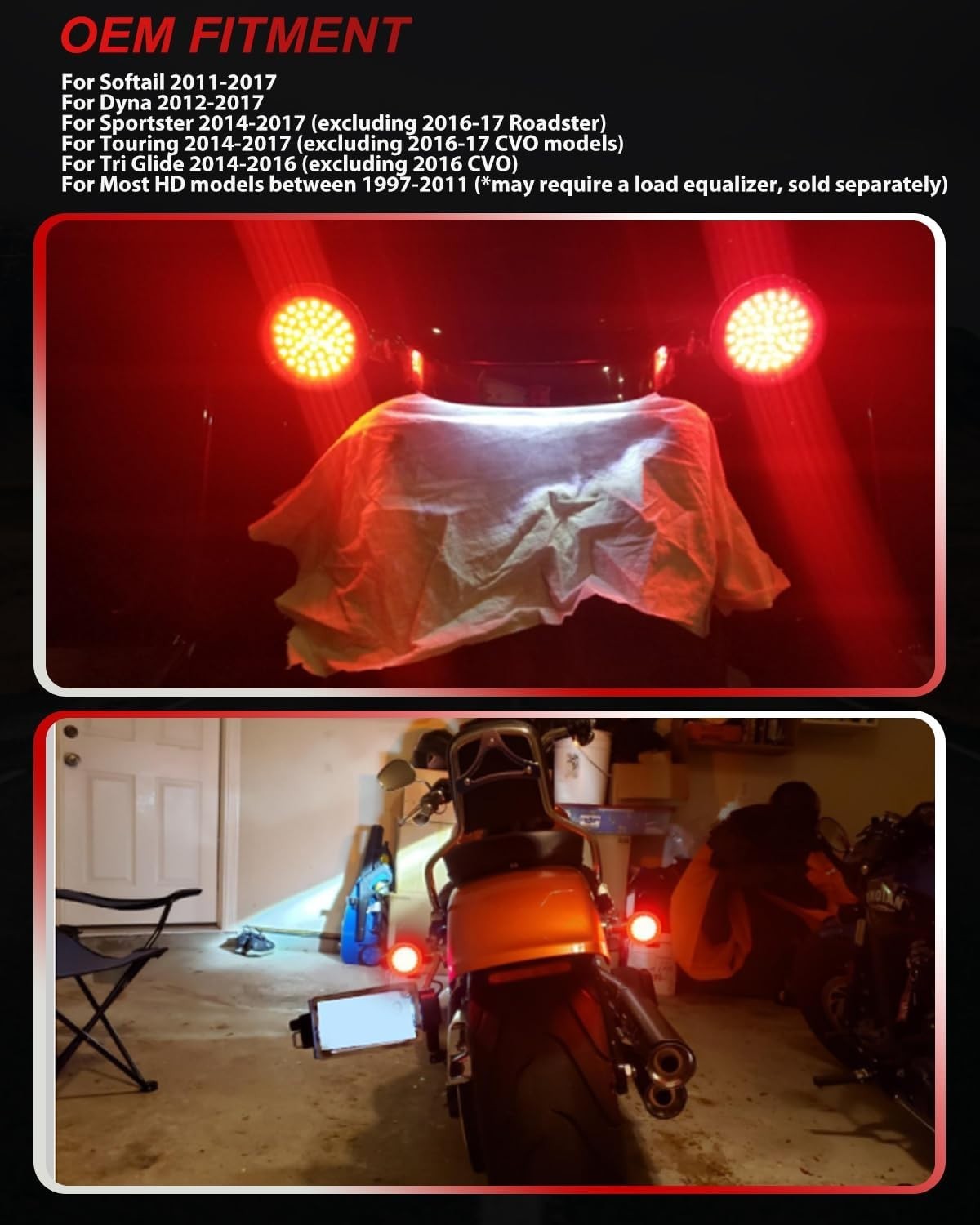1157 LED Turn Signal Lights Smoke Lens For Harley Touring Sportster Softail Dyna
