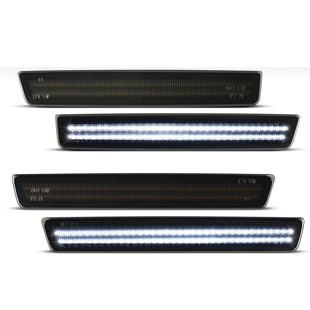 4PC Front Rear Fender Side LED Marker Light White For 2015-2023 Dodge Challenger