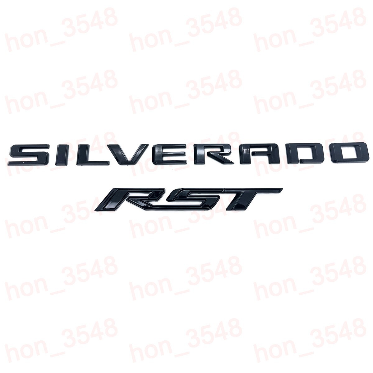 Fits 2019-2024 Silverado Rear Emblem Gloss Black Red RST Letter Badge