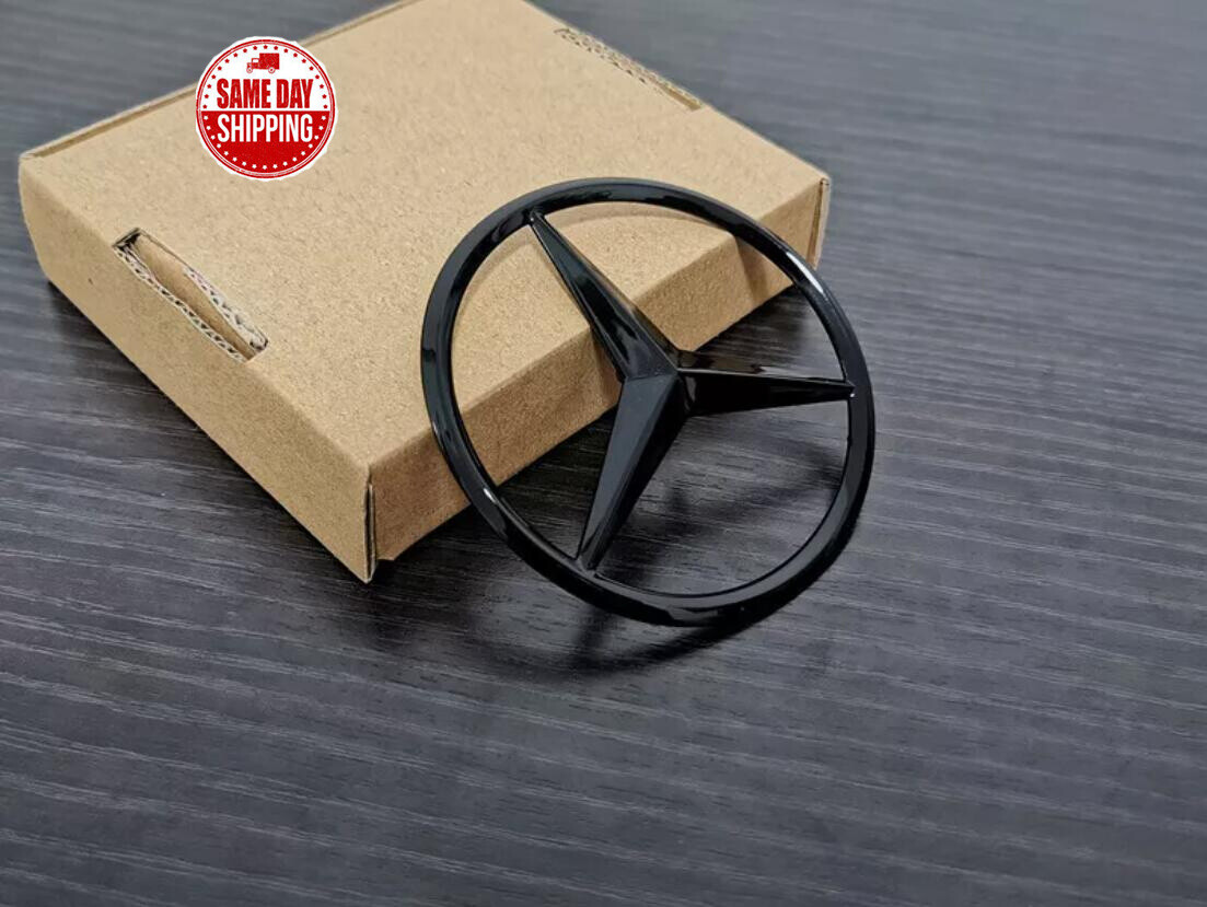 For X253 SUV Mercedes GLOSS BLACK Star Emblem Rear Trunk Lid Badge AMG GLC300