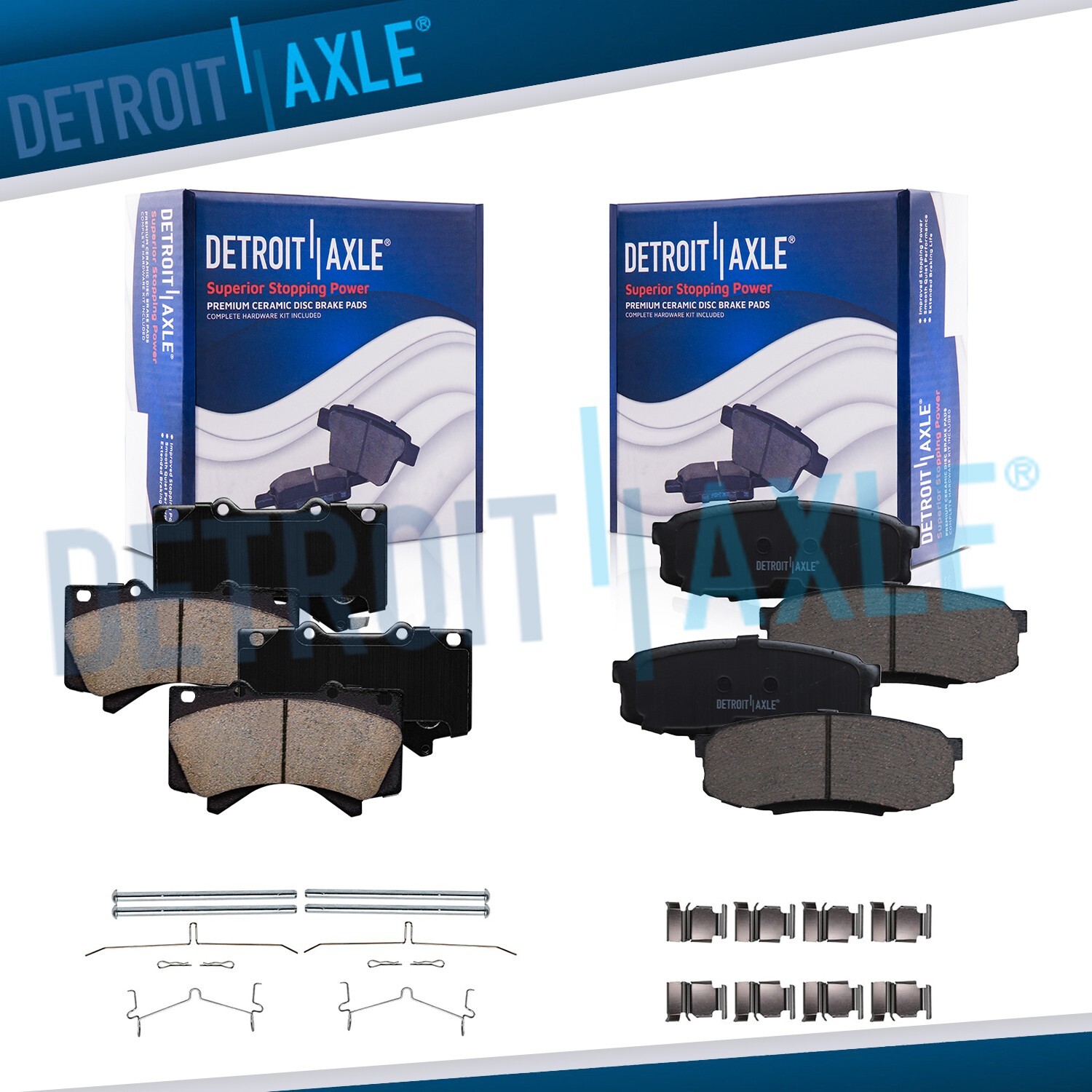Front Rear Ceramic Brake Pads for 08-21 Toyota Tundra Sequoia Land Cruiser LX570