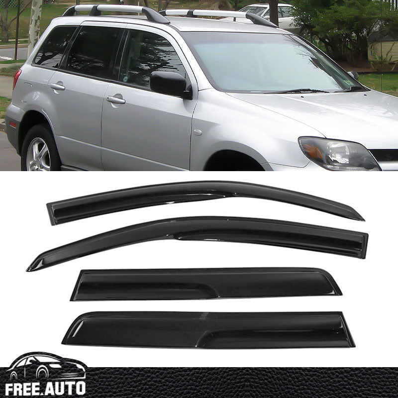 Window Visors Fits 03-06 Mitsubishi Outlander 1st Gen Mugen Style Acrylic 4PCS