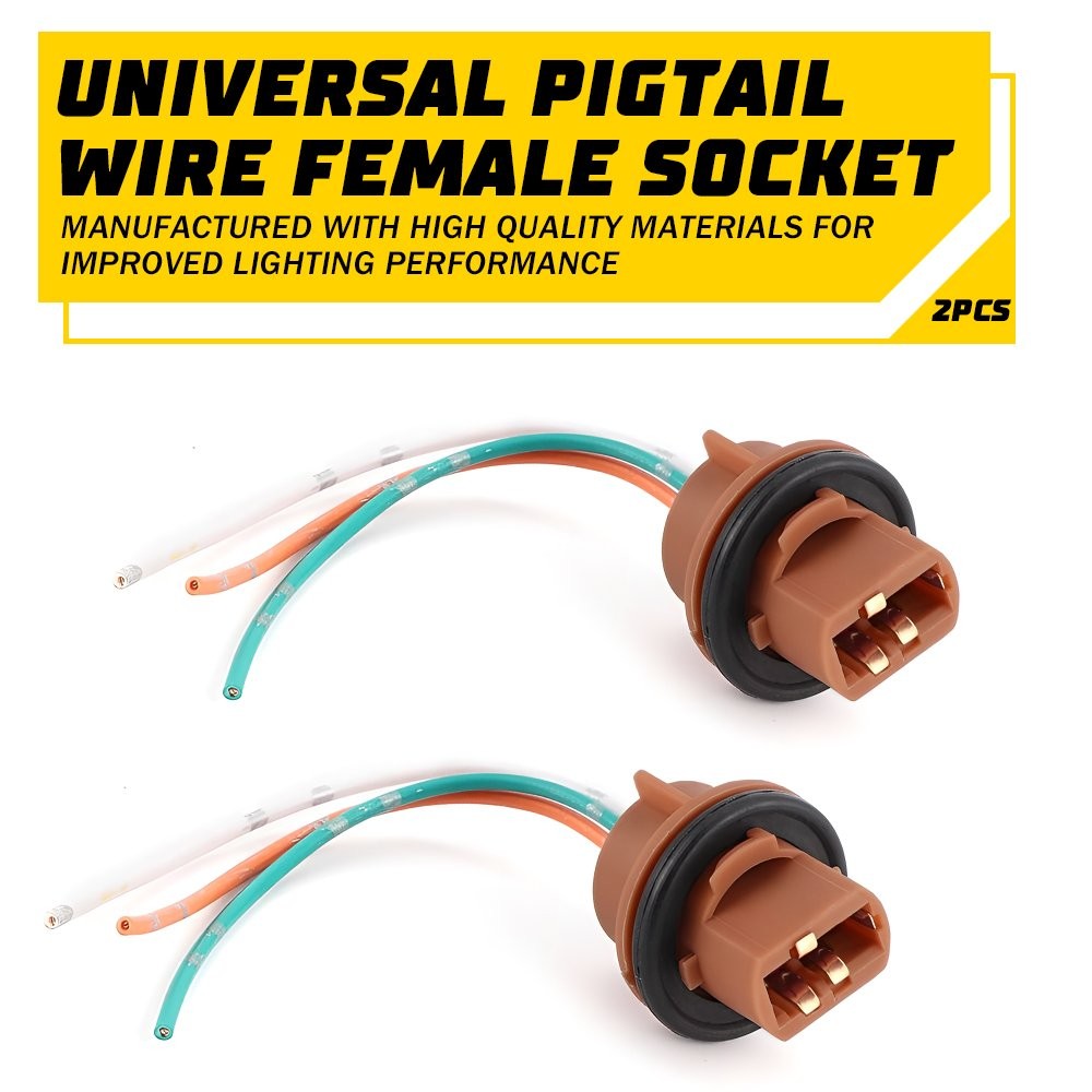 AUXITO Pigtail Wire 2644 Female Socket 7443 Two Harness Front Turn Signal Plug K