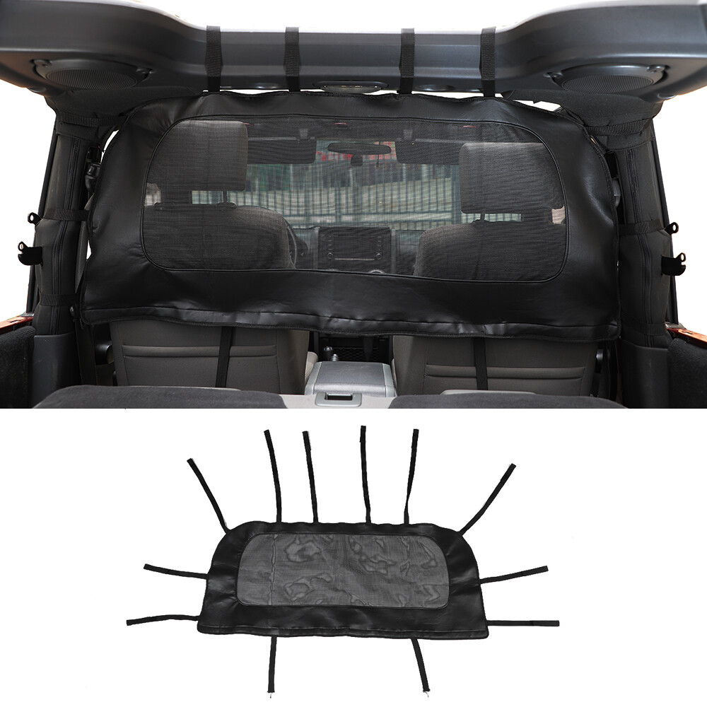 PU Leather Seat Back Rear Isolation Cover For Jeep Wrangler JK 2Door 2007-2018