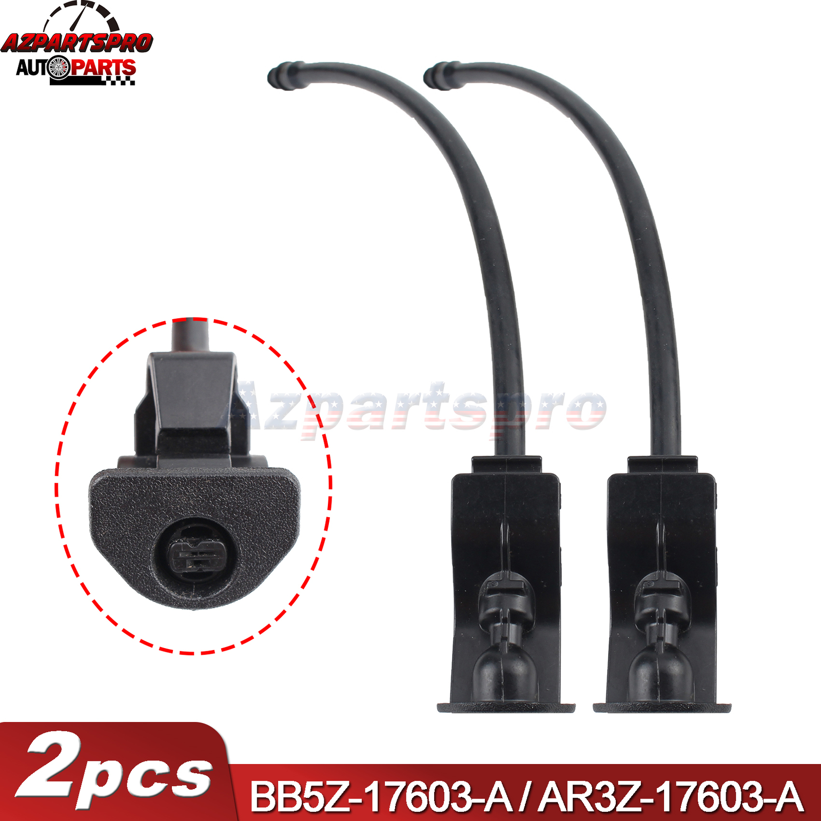 2pcs For Ford Mustang 2010-2014 Windshield Wiper Washer Nozzle Sprayer Jets L&R
