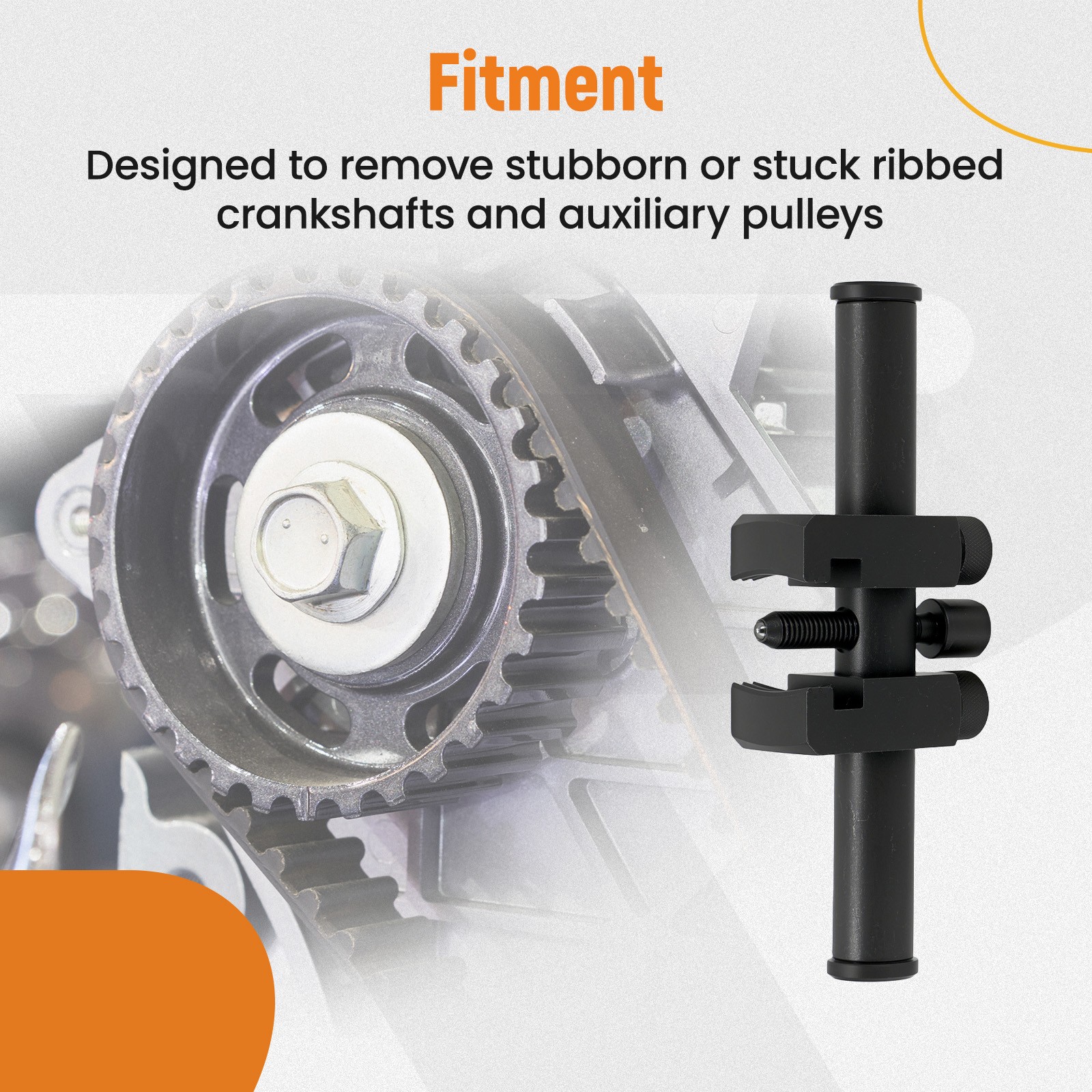 35mm -165mm Universal Puller For Ribbed Drive Pulley Crankshaft Tools Remover