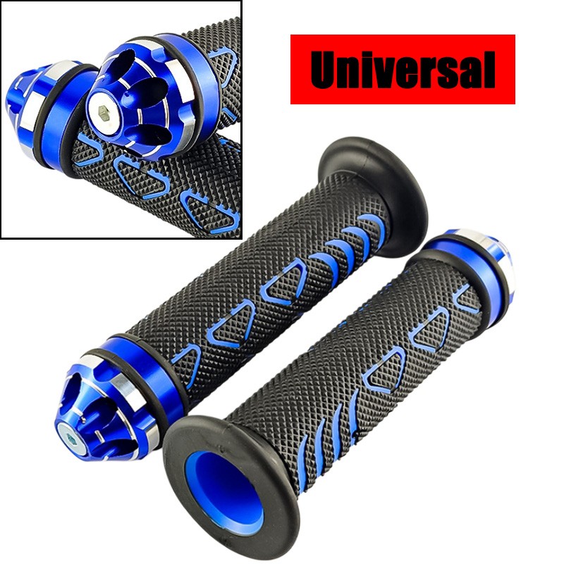 Universal Aluminum Alloy Rubber 27mm 7/8″ Motorcycle Handlebar Hand Grips Cover