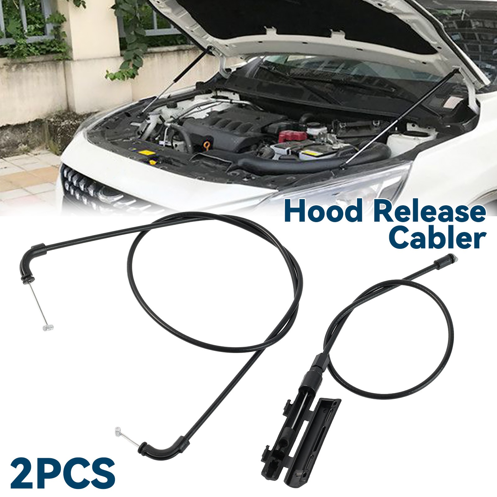 Front Latch Hood Release Cable Set For BMW 740I 745LI 750I 760LI E65 E66 2001
