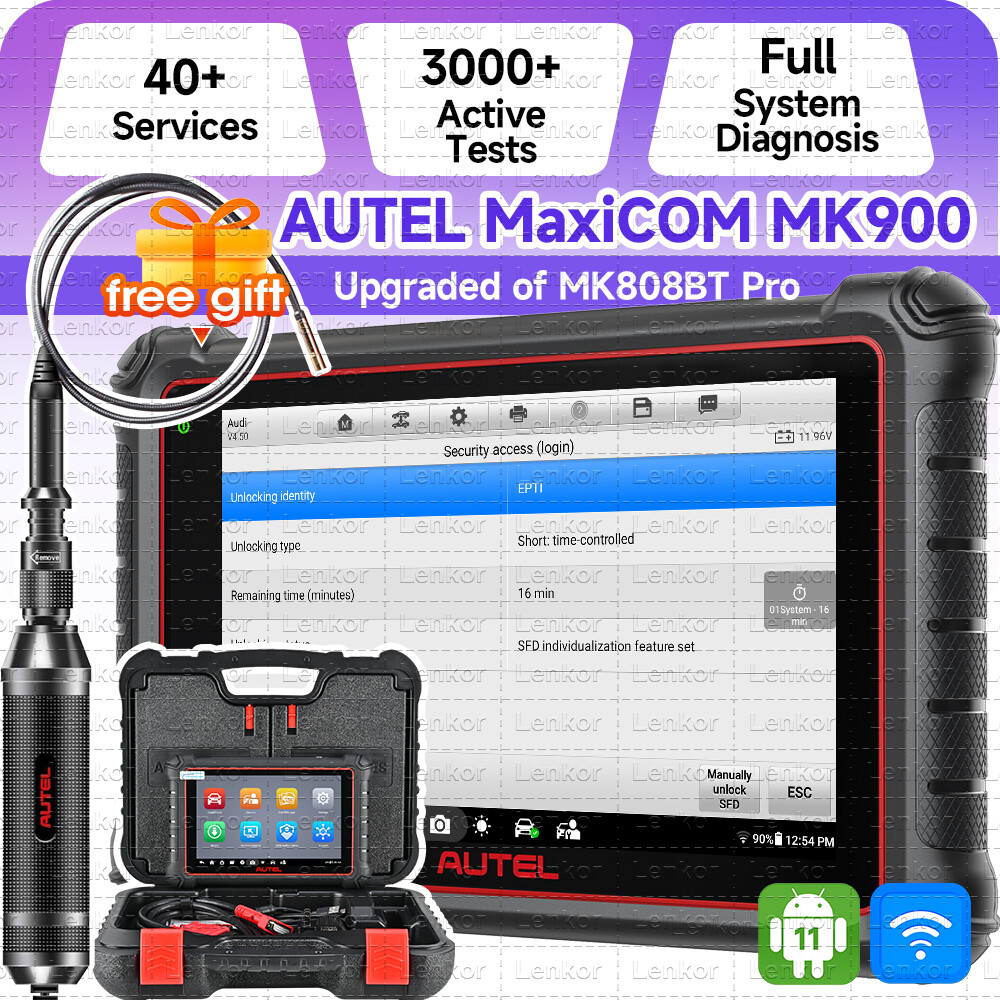 Autel MaxiCOM MK900 OBD2 Scan VIN CanFD 40+ Service All System Diagnose Car Tool