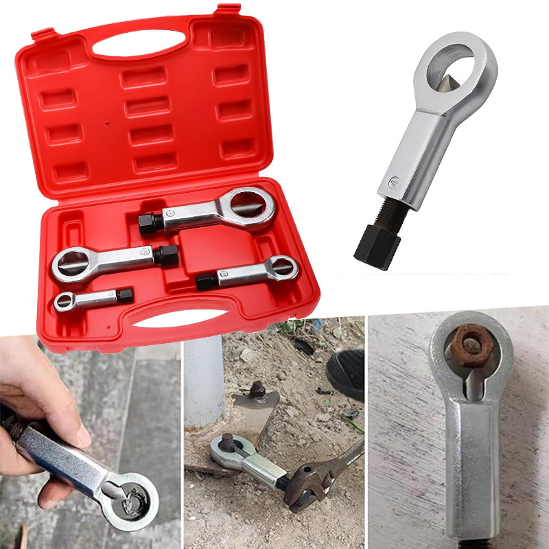 4PCS Nut Splitter Breaker 9-27mm Nut Remover Extractor Adjustable Cracker Tools