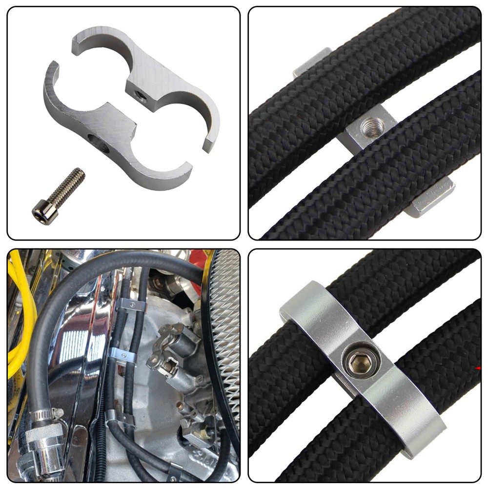 4pcs AN10 19MM 0.75” Braided Hose Separator Clamp Fitting Adapter Bracket SL