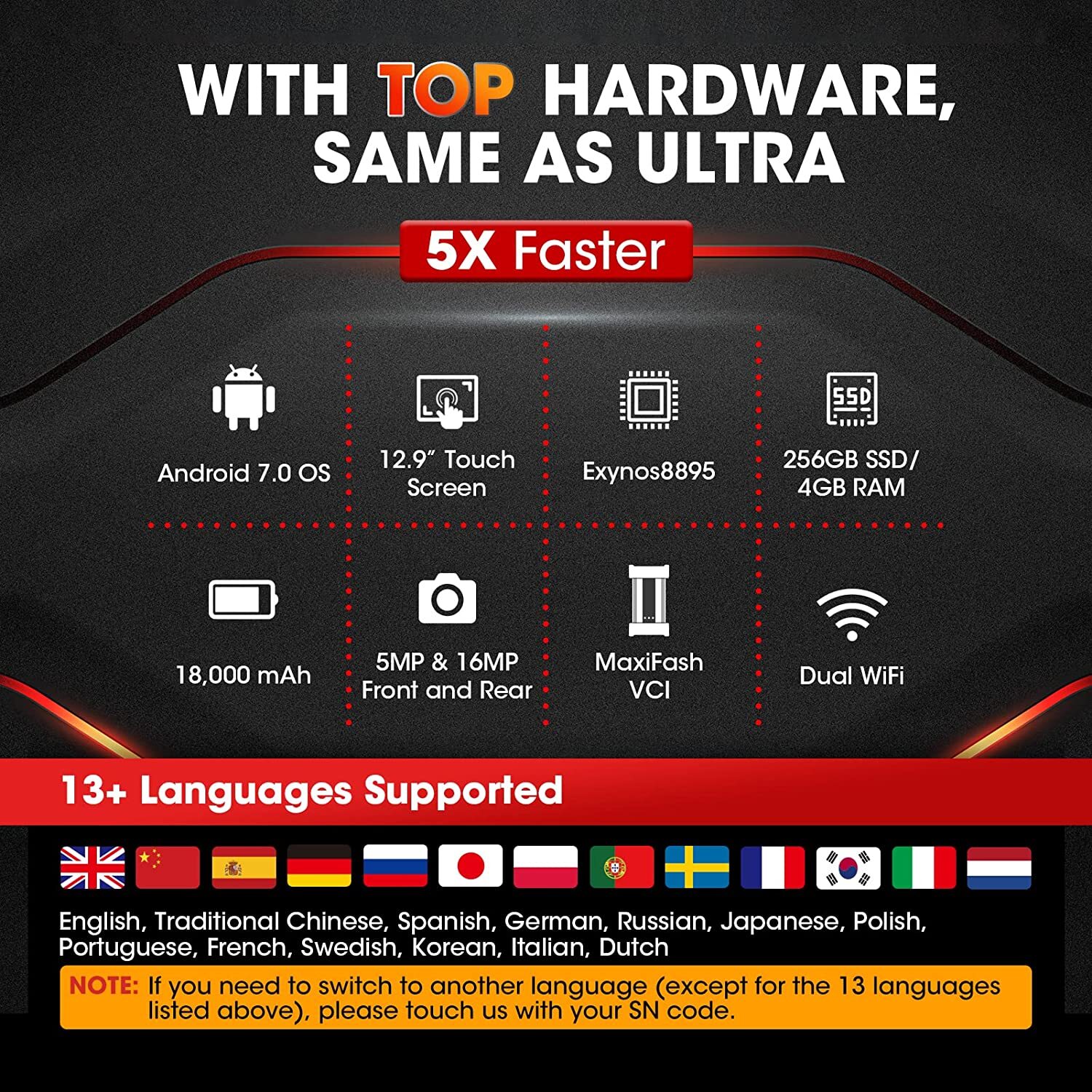 Autel Scanner MaxiCOM Ultra Lite Top Intelligent as MaxiSys Ultra MS919 MS909