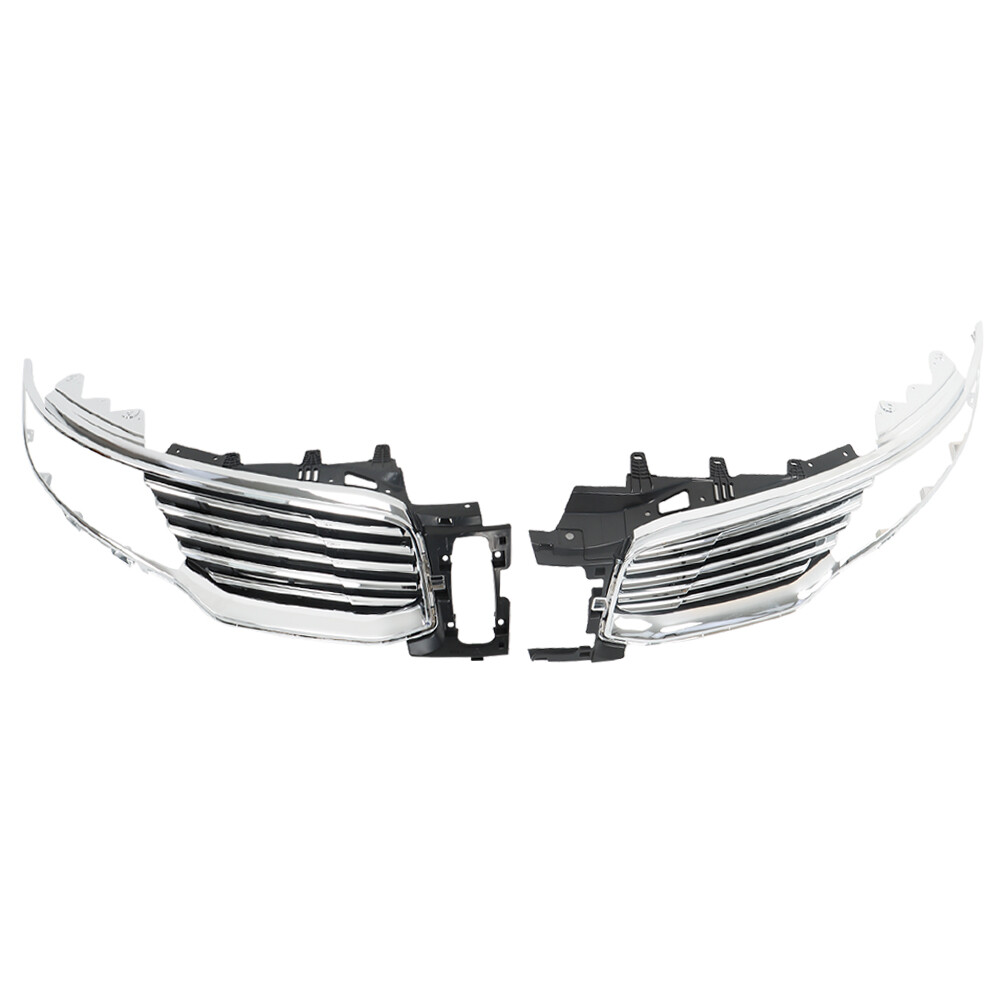 For 2016-2018 Lincoln MKX Front Upper Grille Grill Assembly Chrome Pair LH+RH