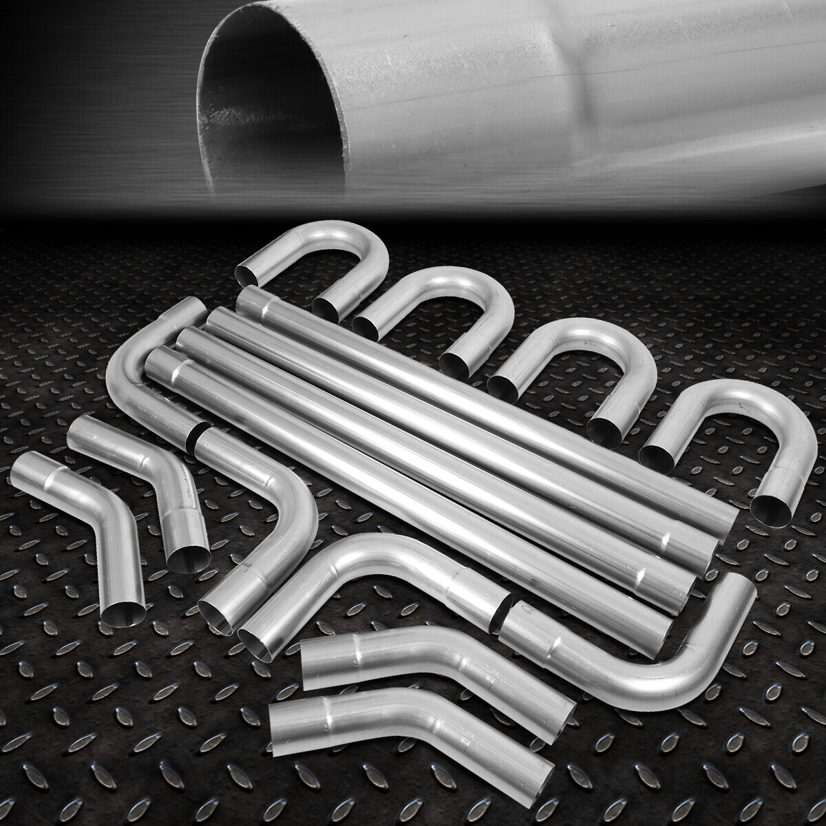 3″OD DIY Custom Exhaust Pipe Kit 16-Pieces Straight & 45 90 Degree & U-Bends
