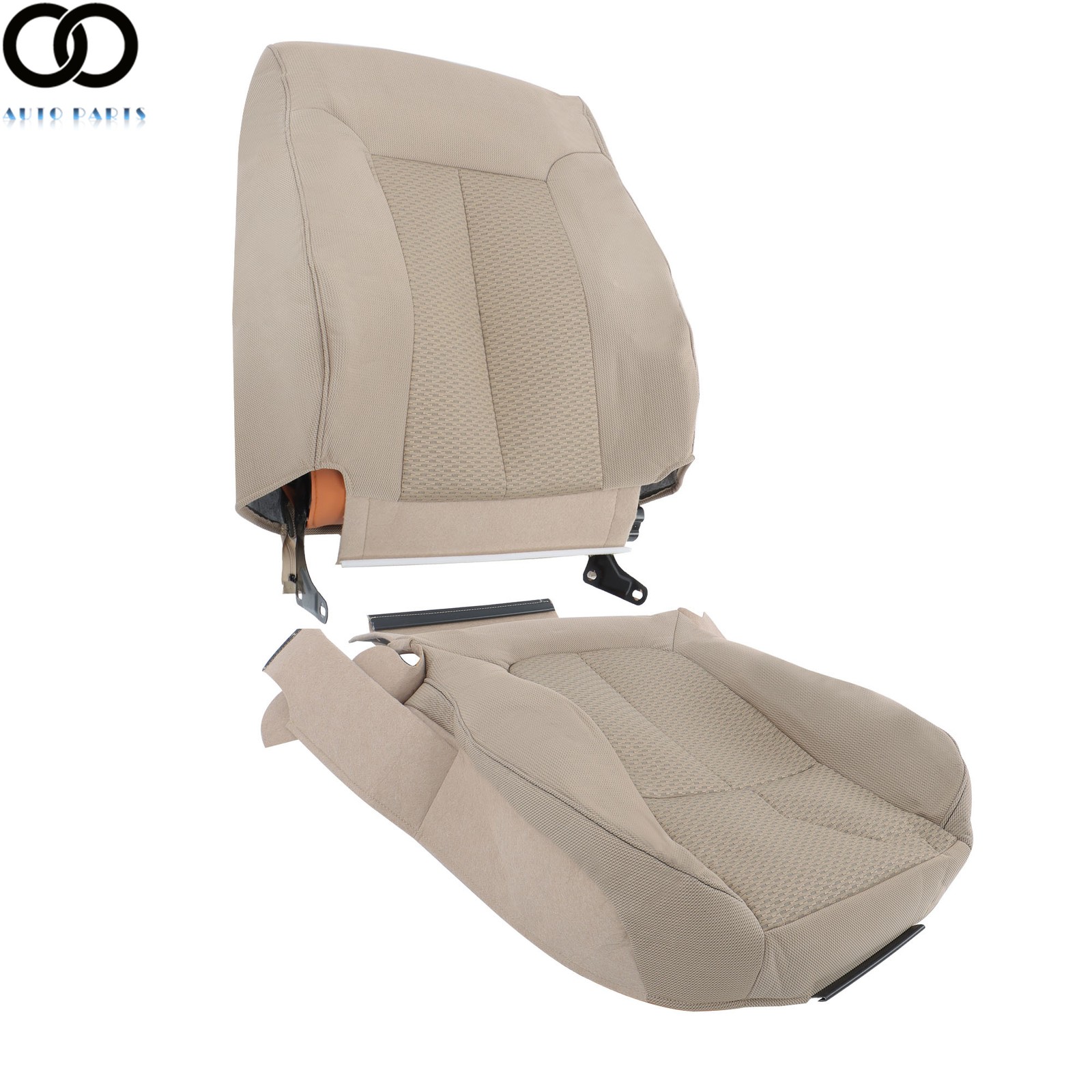 Cloth Seat Cover Driver Side Bottom & Top Tan 2Pcs For 2011-2014 Ford F-150 XLT