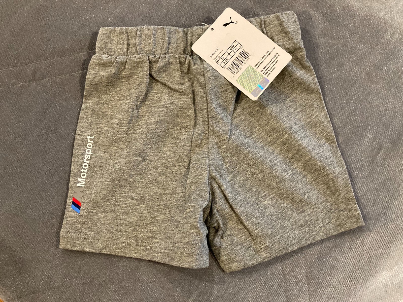 BMW / PUMA 2 PIECE BABY MOTORSPORT ROMPER SUIT AGES 6~9 MONTHS. NIB!
