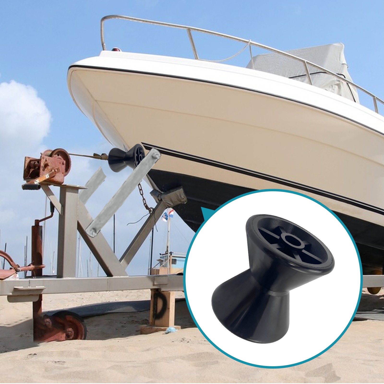 Bow Roller 3.5 inch Stable Performance Supplies Professional Replace Parts Black