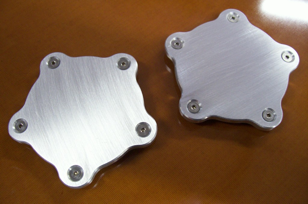 For Showwheels American Legend Streeter Racer Block-off Aluminum Flat Caps 1/4″
