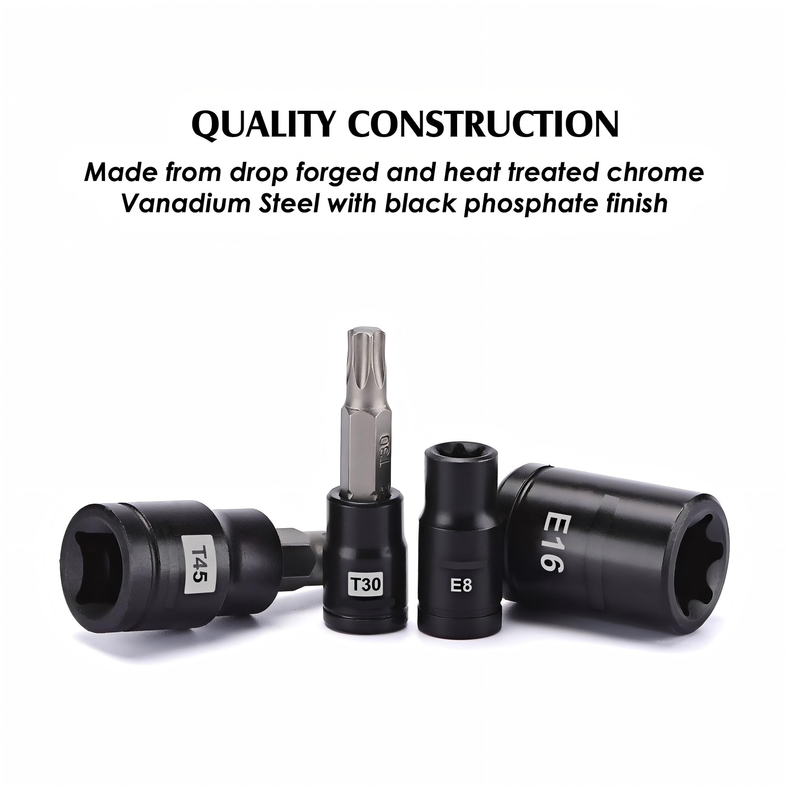 25PACK Torx Bit Socket and External Socket Set 13 T8-T60 & Female E-Torx Sockets